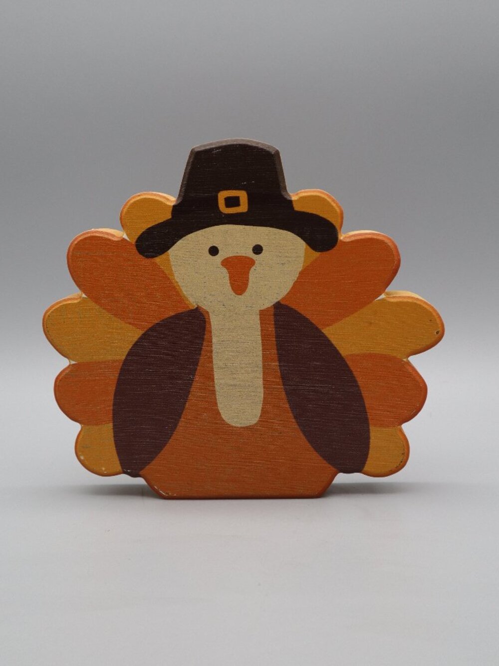 Quill to Paper by Sixtrees Hand Painted Wooden Pilgrim Turkey Shelf Sitter Decor